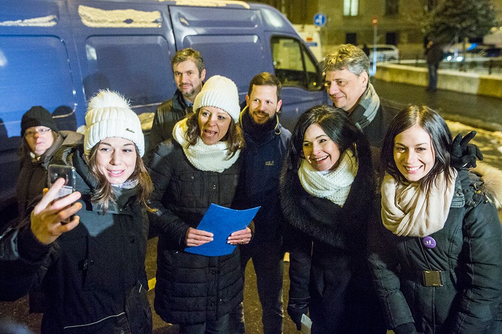 Budapest, 2019. január 23. Résztvevők az Ismeretlen tettesek tüntetése címmel meghirdetett ellenzéki demonstráción Budapesten, a Legfőbb Ügyészség épületénél 2019. január 23-án. Fotó: Horváth Péter Gyula