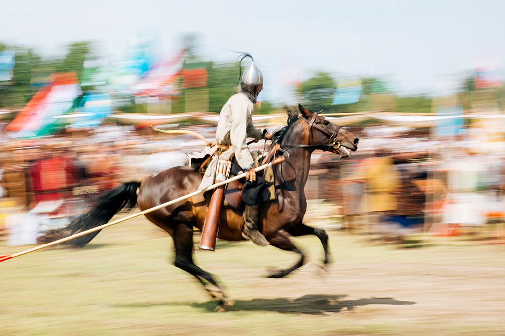 Magyar Törzsi Gyűlés ( Kurultáj ) Bugacon 2018. augusztus 10-én. Európa legnagyobb hagyományőrző rendezvényén csaknem négyszáz hagyományőrző csoport mutatkozik be augusztus 10-től 12-ig. Fotó: Horváth Péter Gyula