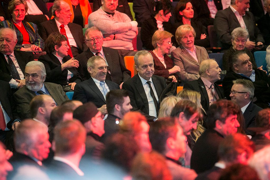 Orbán Viktor miniszterelnök hagyományos évértékelő beszédét tartja a Várkert Bazárban 2017. február 10-én. Fotó: Horváth Péter Gyula