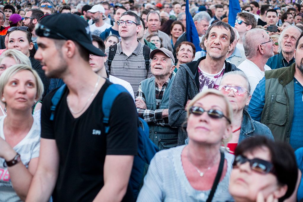 A Facebookon meghirdetett, ellenzéki pártok részvételével tartott demonstráció Budapesten Fotó: Horváth Péter Gyulay