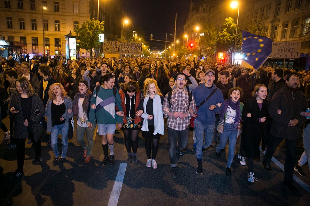 Tüntetés a civil szervezetekről szóló törvénytervezet ellen Budapesten Fotó: Horváth Péter Gyula