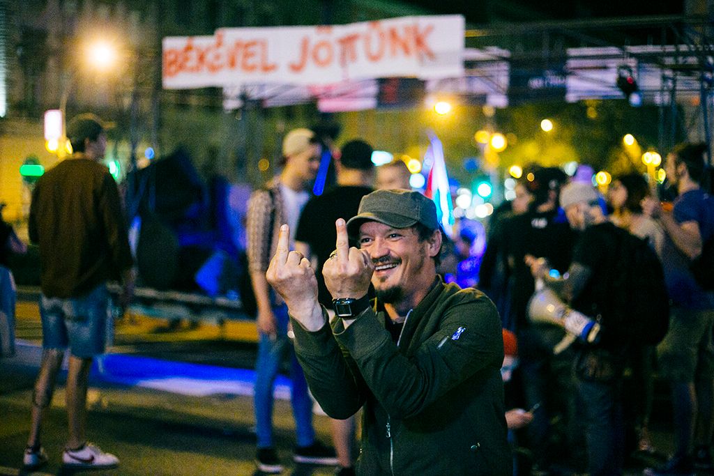 Három részre szakadt a tüntetés utáni aftertüntetés Fotó: Horváth Péter Gyula