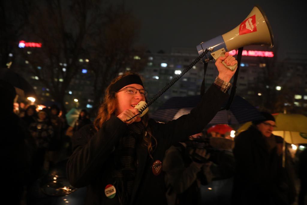 tanár-diák tüntetés, MTVA, 20221209 -- fotó - Hatlaczki Balázs -62