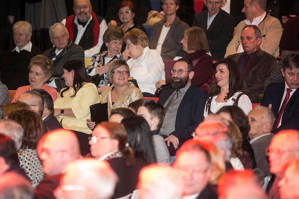 Orbán Viktor miniszterelnök hagyományos évértékelő beszédét tartja a Várkert Bazárban 2017. február 10-én. Fotó: Horváth Péter Gyula