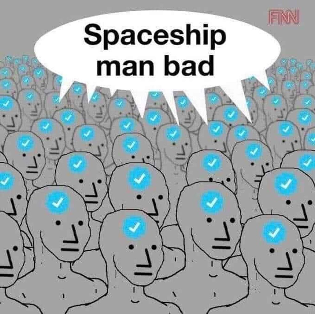 Forrás: Twitter \ Elon Musk twitter meme | Űrhajóember gonosz!