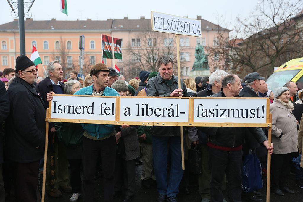 A Békemenet résztvevői 2018. március 15-én.  Fotó: Horváth Péter Gyula