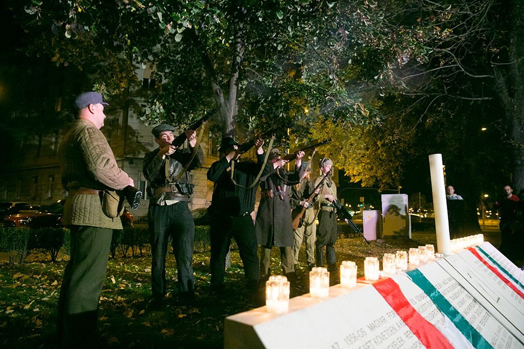 8. harckocsiezred katonai hagyományőrző és Dunaharaszti katonai hagyományőrző egyesület a Halhatatlanok napján. Fotó: Horváth Péter Gyula