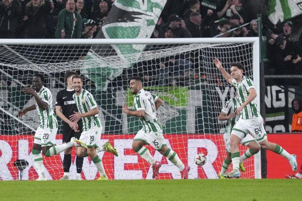 Reméljük, hogy a Viktoria Plzen elleni párharc során is láthatjuk majd örülni a Ferencváros játékosait<br />Fotó: MTI/Hegedüs Róbert