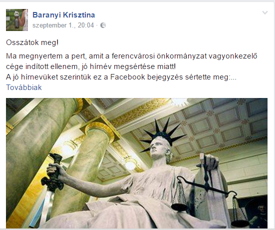 Előbb bírálta a ferencvárosi vagyonkezelő céget, majd bérlakást igényelt és kapott az önkormányzattól (Forrás: Facebook)