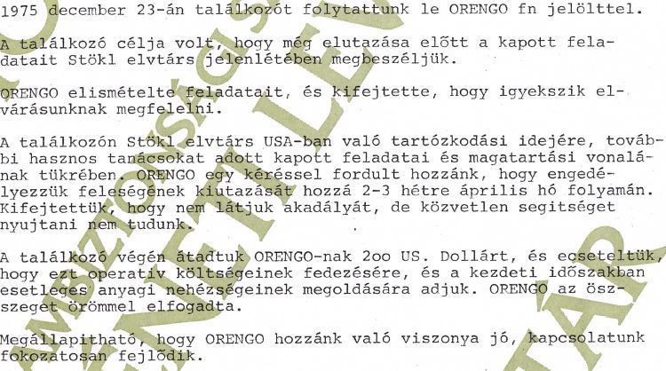 Felesége kiutazását kérte / Forrás: ÁBTL