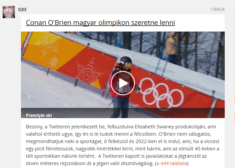 A nagy kritikus posztja / Forrás: Index