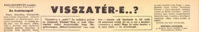 Visszatér-e? / Forrás: Arcanum.hu