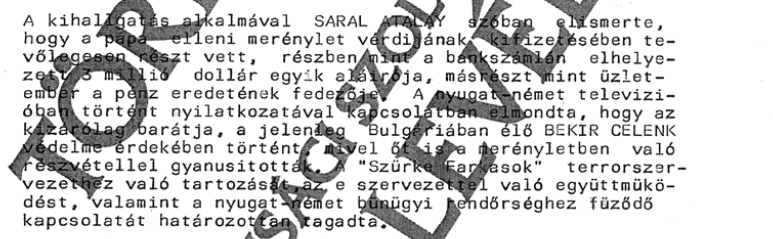 Atalay kihallgatása / Forrás: ÁBTL