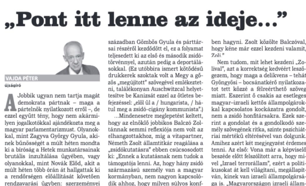 Vajda cikke a Népszavában / Forrás: Arcanum.hu