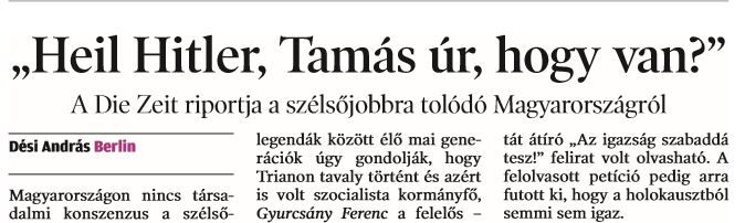 Heil Hitler / Forrás: Arcanum.hu