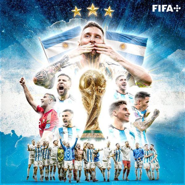 Argentína története harmadik világbajnoki aranyérmét nyerte! Fotó: a FIFA hivatalos, világbajnoki Twitter-fiókja