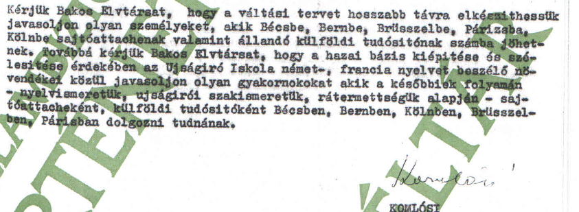 Bakos elvtársnak címezve / Forrás: ÁBTL