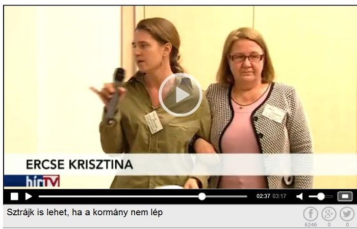 Ercse Krisztina a hétvégi értekezleten. Forrás: Hír TV