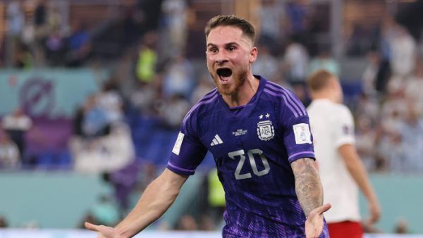 Mac Allister eddigi legfontosabb gólját szerezte az Albicelestében. Fotó: a FIFA hivatalos világbajnoki Twitter-fiókja