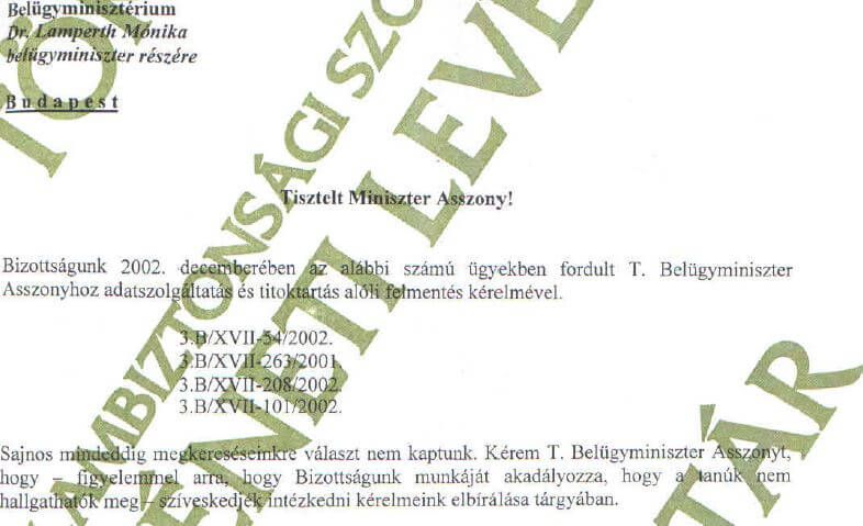 Finoman, de sürgetve / Forrás: ÁBTL