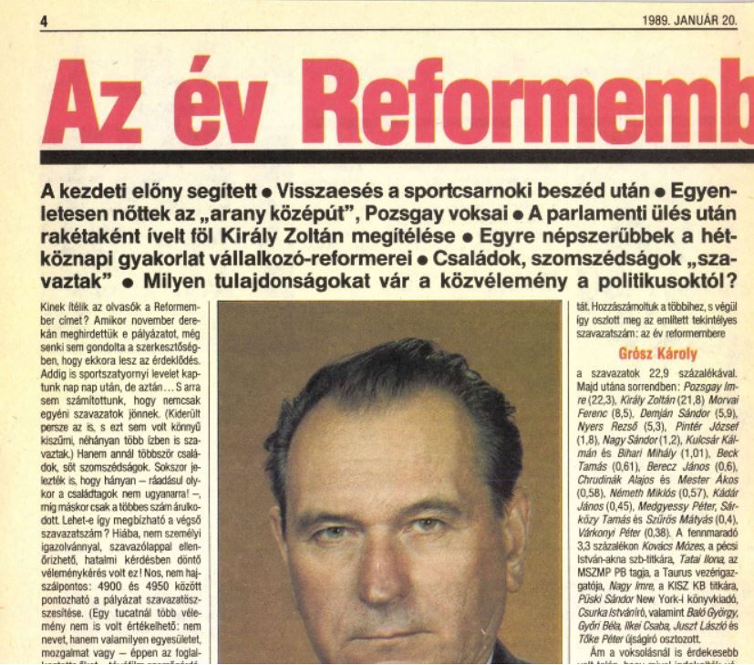 Az év Reformembere - a csodás, független Reformban / Fotó: Reform/Arcanum.hu