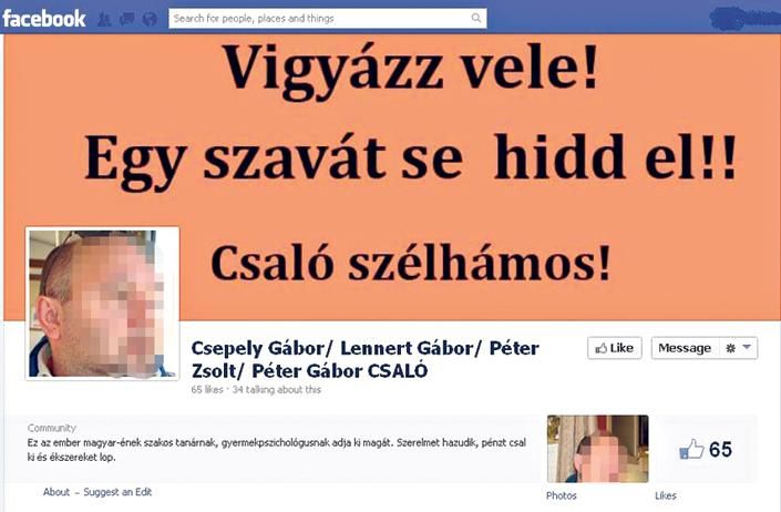 A megkárosított hölgyek fb-oldala, hogy legalább mások ne essenek bele a csapdába
