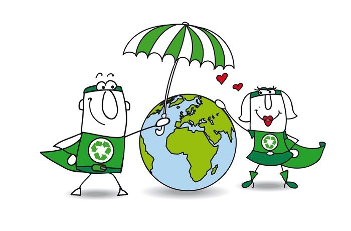 Earth protection. Two superheroes protect the earth! It is very kind