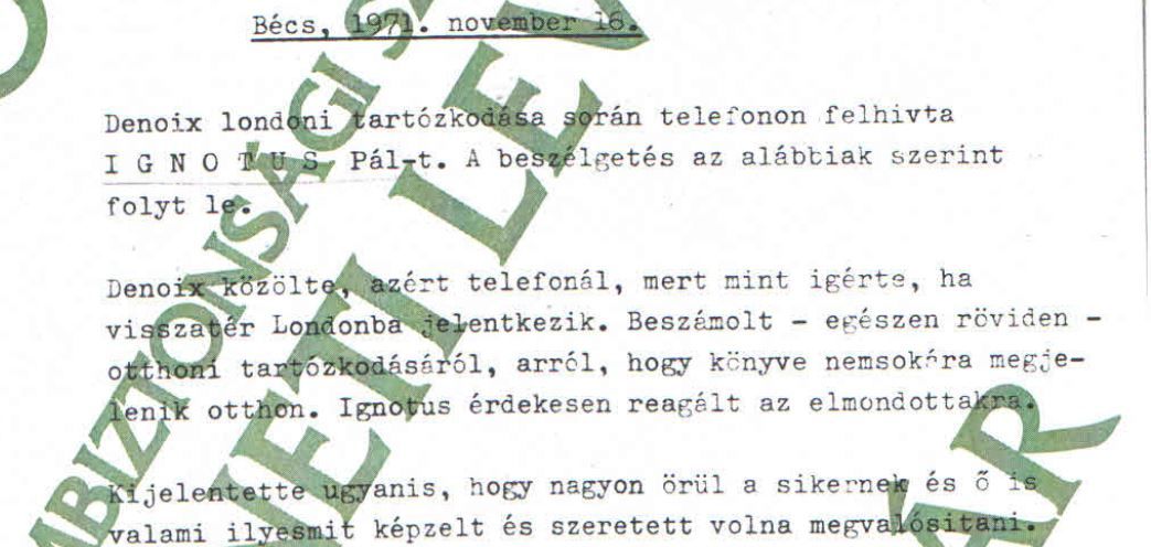 Ignotus örült Kutasi Kovács sikerének, az árát nem sejtette / Forrás: ÁBTL