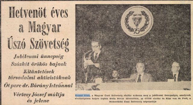 Ünnepség, balra Sztanó vezérőrnagy szónokol / Forrás: Arcanum.hu
