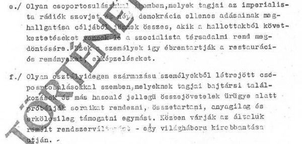 Betűrendbe szedett ellenségkép / forrás: Lejáratás és bomlasztás