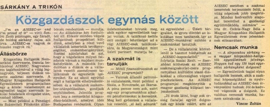 1986-os cikk.a Népszabadságban / Forrás: Arcanum.hu