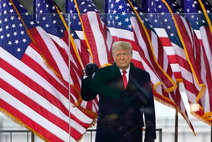Donald Trump republikánus párti amerikai elnök a támogatására rendezett tüntetésen / Fotó: MTI/EPA