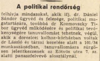Tanúkat kerestek / Forrás: Arcanum.hu