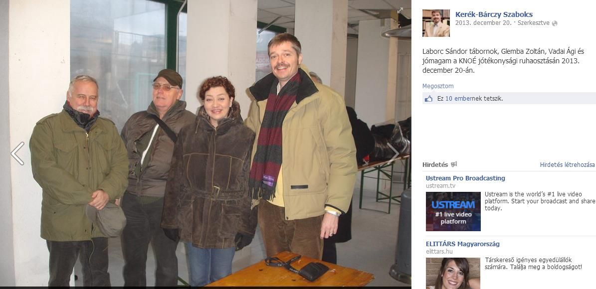 A tavaly decemberi fotó Kerék-Bárczy nyilvános Facebook-oldaláról