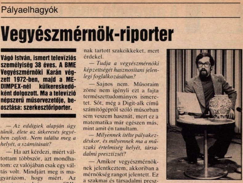 A pályaelhagyó Vágó / Forrás: Arcanum.hu
