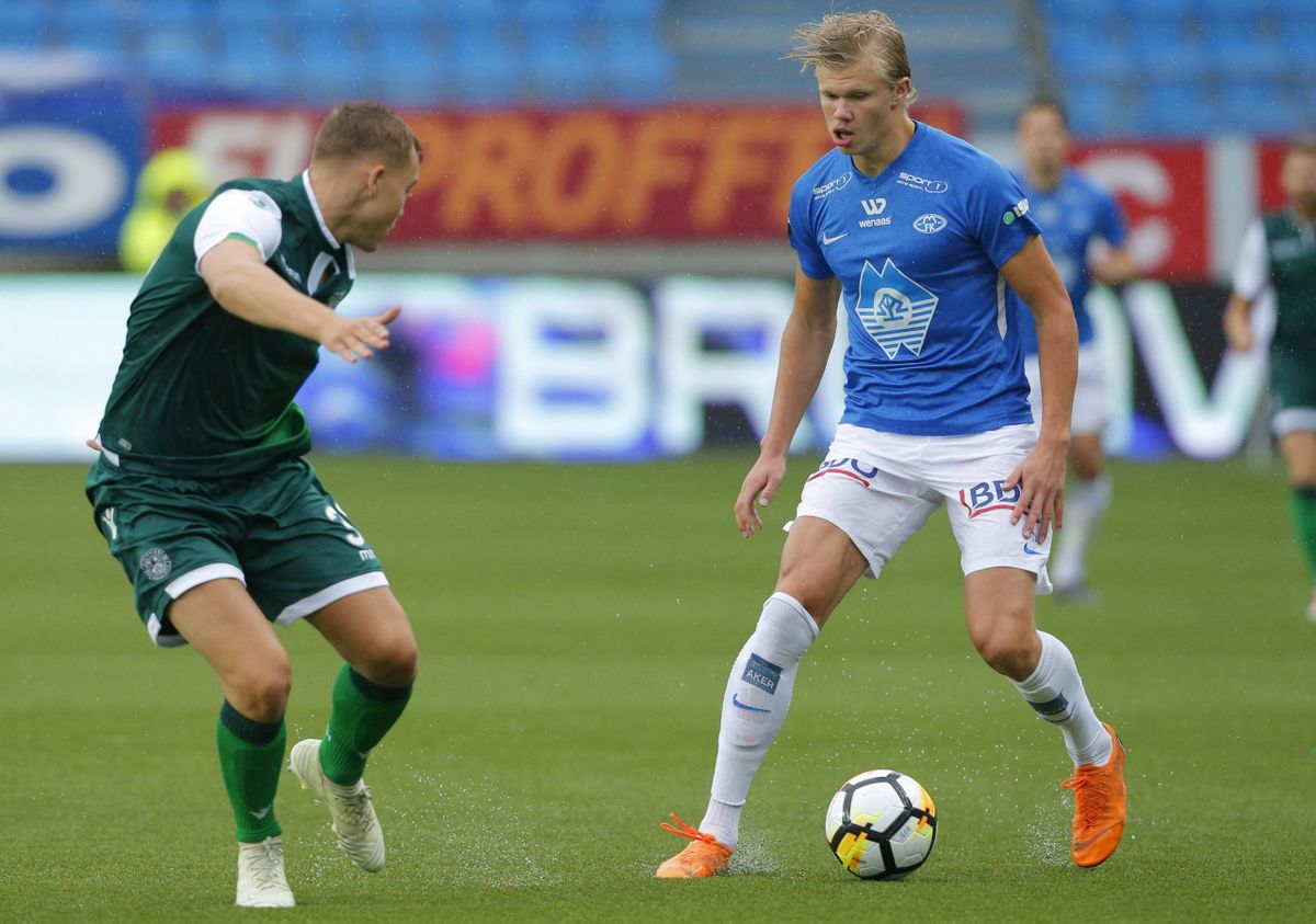 Erling Braut Haaland, még mint a norvég Molde FK játékosa / Fotó: MTI/EPA