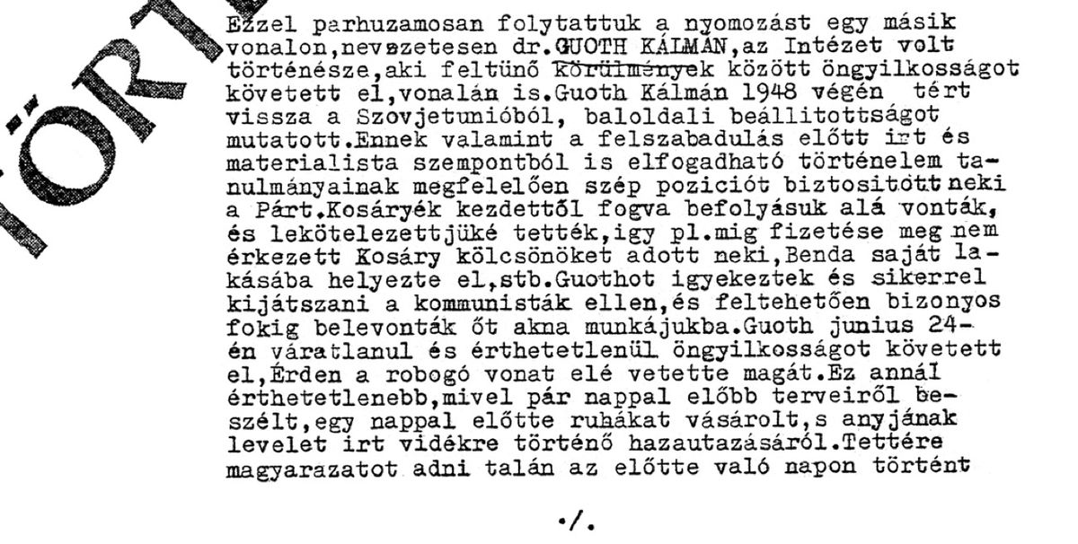 A vonatkozó jelentés első része / Forrás: Hamvasintezet.hu