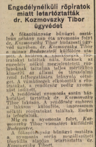 Letartóztatták / Forrás: Arcanum.hu