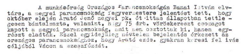 Komoly, géppel írt feljelentés / Forrás: Hamvas Intézet