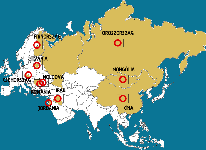 A ma is aktív MGIMO-s diplomaták jelenlegi székhelyei / Ill.: PS
