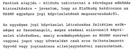 Egységes jogi képviseletet! / Forrás: Hamvas Intézet