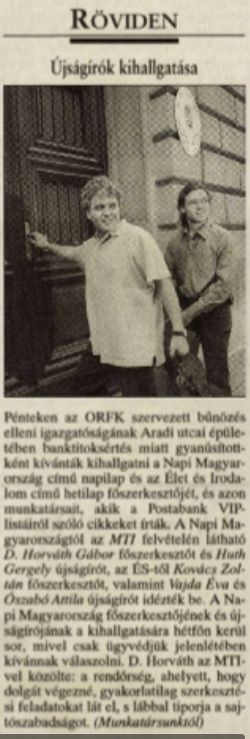Népszabadság tudósítás a perről / Forrás: Arcanum.hu
