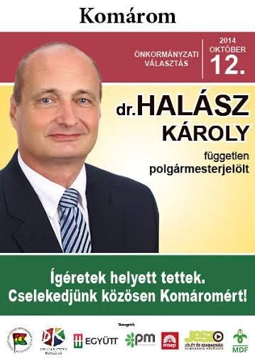 Kis Görbéék más tollaival ékeskednek. Polgármesterjelöltjüket úgy állítják be, mint akit az Együtt és a PM is támogat, holott erről szó nincs. Fotó: DK/Komárom