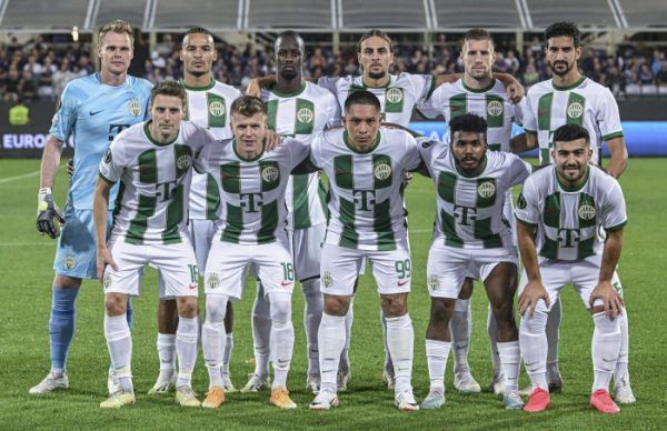 A Ferencváros kezdőcsapata Firenzében. <br />Fotó: MTI/Koszticsák Szilárd