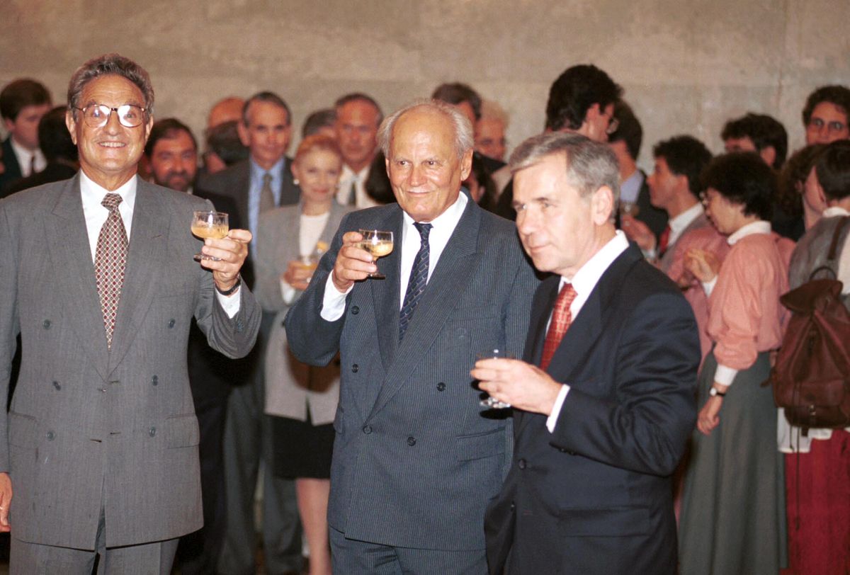 Göncz Árpád, Horn Gyula és Soros György / Fotó: MTI