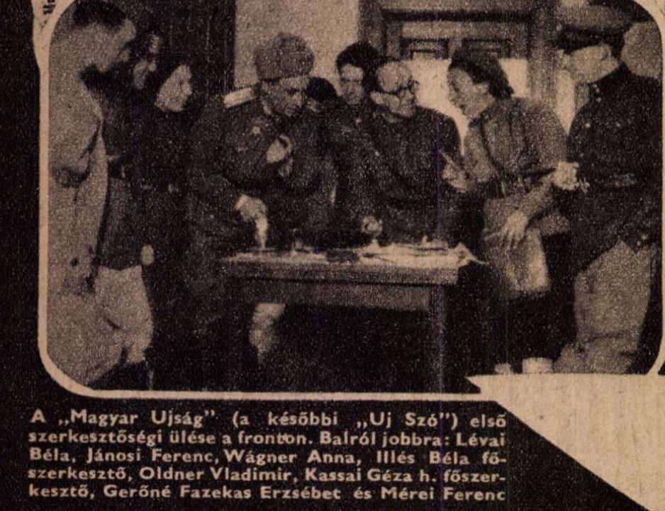 Szovjet politikai tisztek és propagandisták, jobbra Wagner Anna