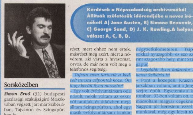 Simon Ernő Vágónál / Forrás: Arcanum.hu