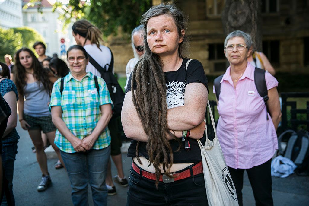 A lelkes tüntetők (Fotó: Horváth Péter Gyula / PestiSrácok.hu)