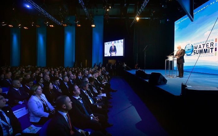 Budapest, 2016. november 28. Peter Thomson, az ENSZ Közgyûlés elnöke felszólal a Budapesti Víz Világtalálkozó 2016 konferencián a budapesti Millenárison a háromnapos rendezvény elsõ napján, 2016. november 28-án. MTI Fotó: Máthé Zoltán