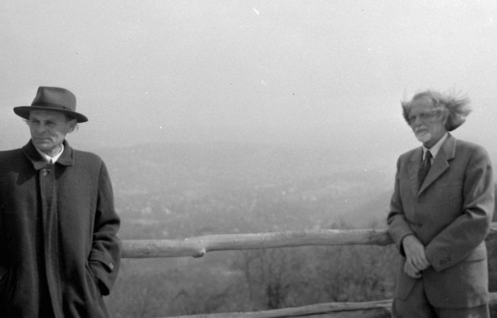 Zsenik egymás mellett: Yehudi Menuhin hegedűművész és Kodály Zoltán /Fotó: Fortepan.hu
